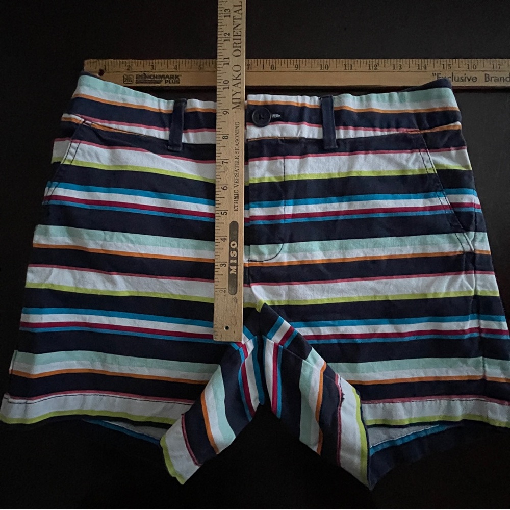 TOMMY HILFIGER Short 4 Multi-Color Striped Chino Shorts Preppy Coastal Summer - Picture 6 of 11